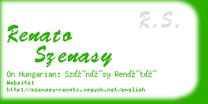 renato szenasy business card